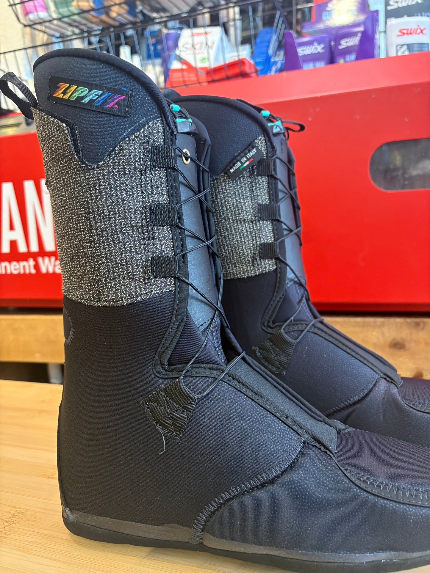 Pair of ski boot ZipFit liners in espresso